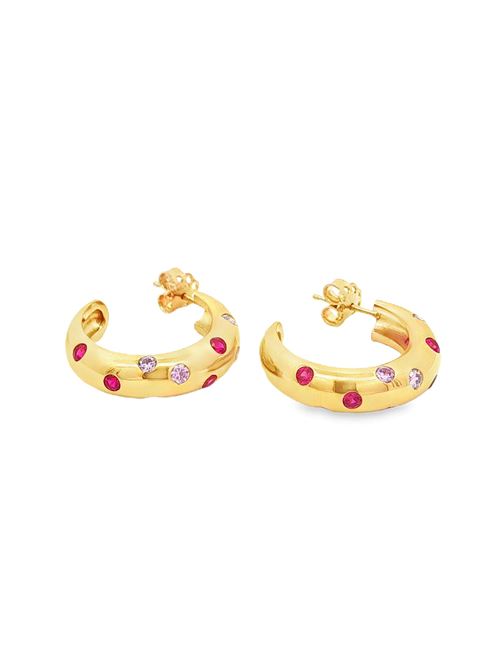 Glamour gold rosa&fucsia earrings GOCCIAZZURRA JEWELS | ORGLAMOUROROFUCSIA